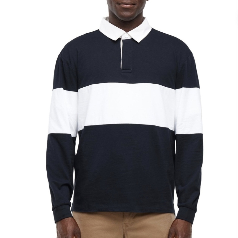 GAP Men's Navy and White Striped Shirt